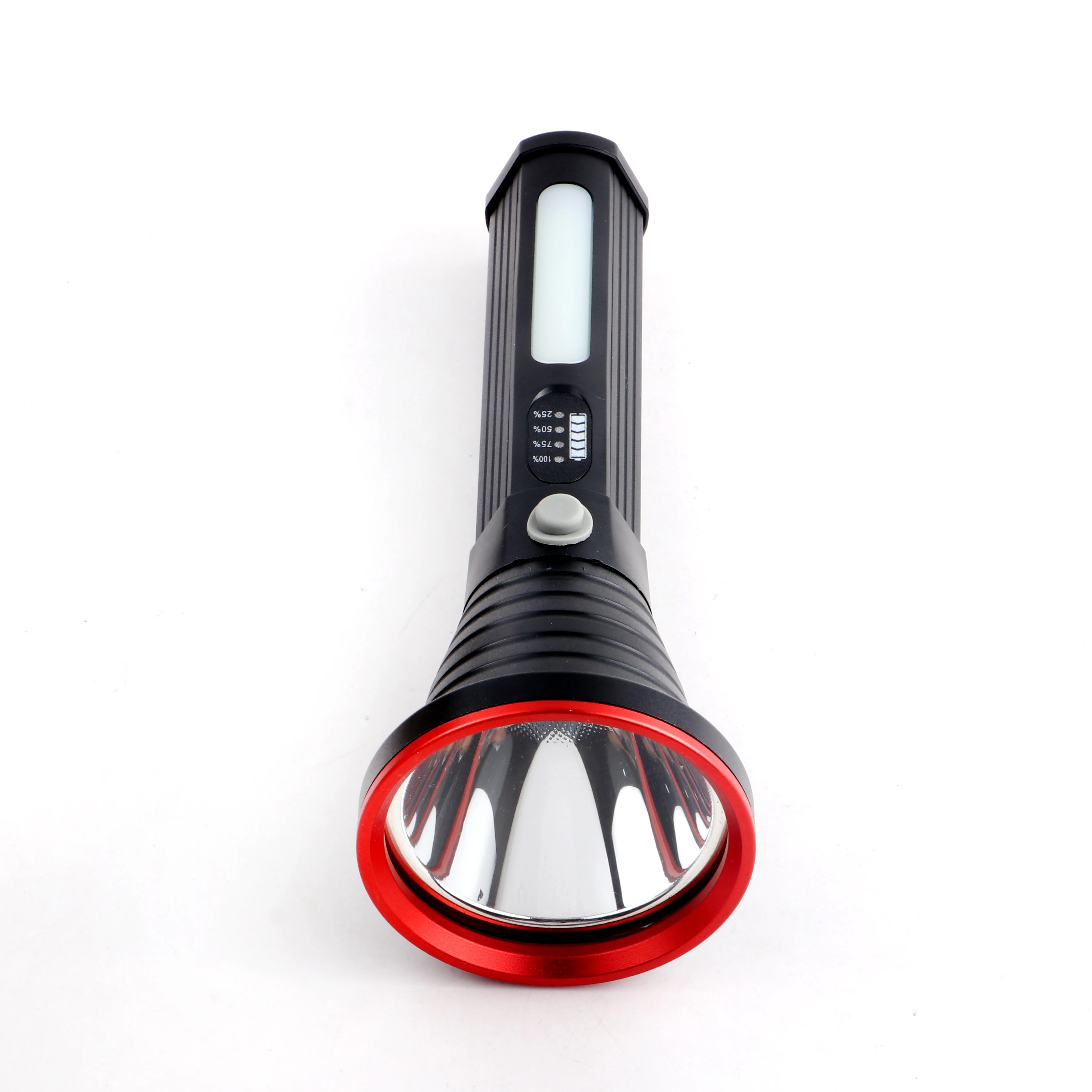 Waterproof USB Rechargeable LED Torch Light Flashlight Strong Outdoor Long Range New Spotlight Emergency Camping ABS Lamp Body