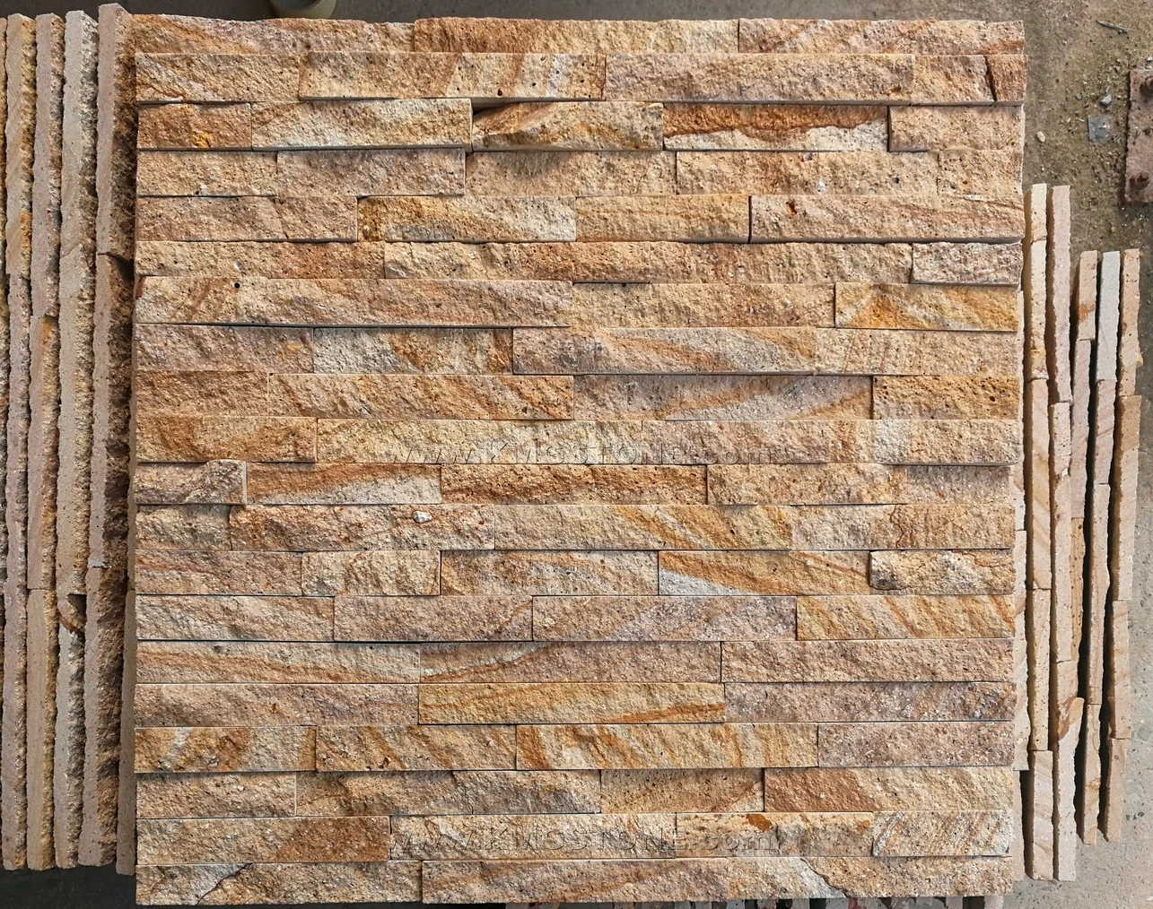 Sandstone Color Panel Yellow Sandstone Culture Stone Wall Panels Veneer Outdoor Wall Stone ...