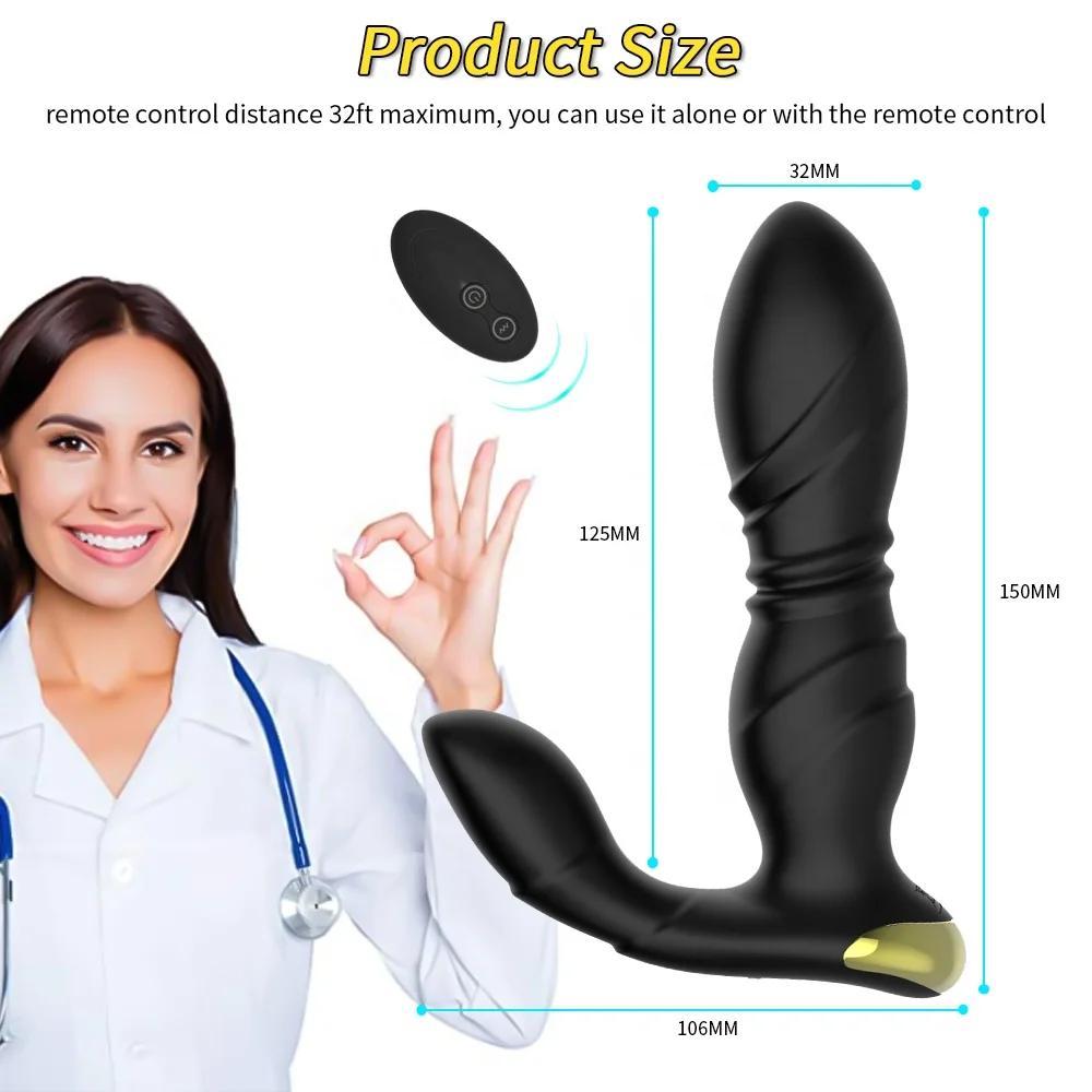 Real Thrusting Anal Vibrator Sex Toy with Remote,8 Thrusting & 8 Vibration  Modes Prostate Massager Vibrating Butt Plug for Men| Alibaba.com