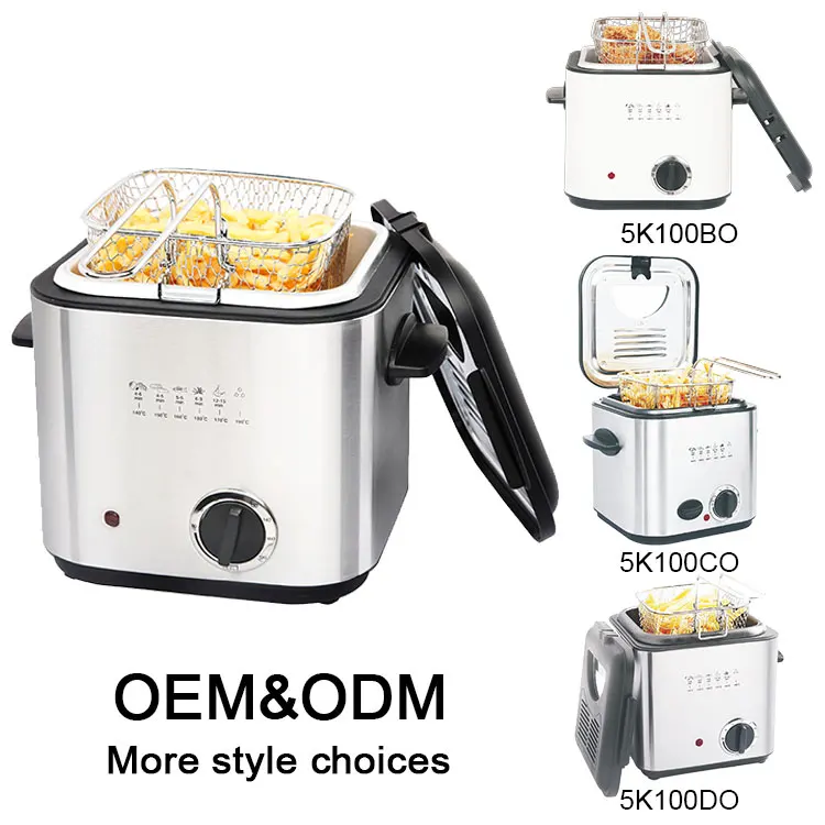 xj-5k100ao 1.2l mini deep fryer electric