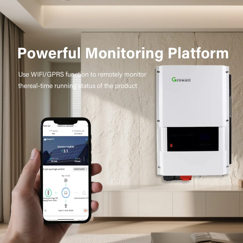 Growatt SPF 12000 WiFi 48V Off-Grid Residential Use Solar Inverter Battery MPPT Controller with Phase Shift Inverter Feature supplier