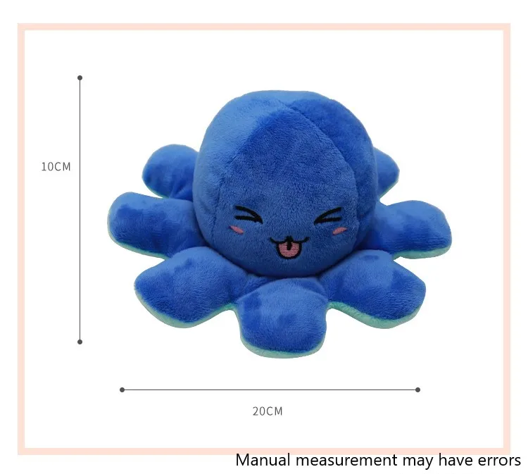 New Reversible Octopus Plush Toy 20cm Reversible Plush Play Reversible