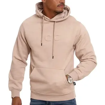 Factory Wholesale Winter Men Fleece Jumpers Unisex Heavyweight Hoodie Custom 3D Embossed Logo 100% Cotton Pullover Hoodie