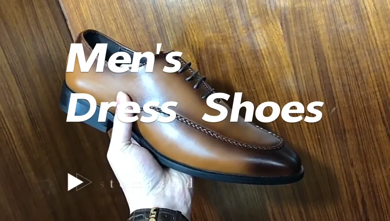 Custom Luxury British Style Men Dress Shoes Oxford Genuine Leather Men ...