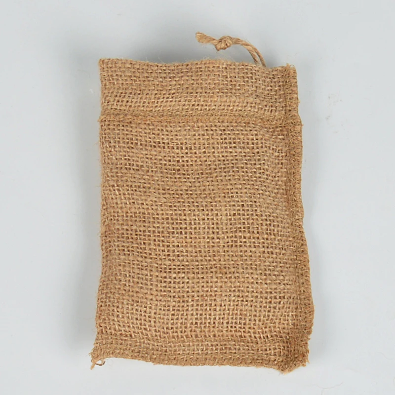 Wholesale Small Hemp Drawstring Bags Natural Burlap Gift Drawstring Pouch Jute Storage Pouch