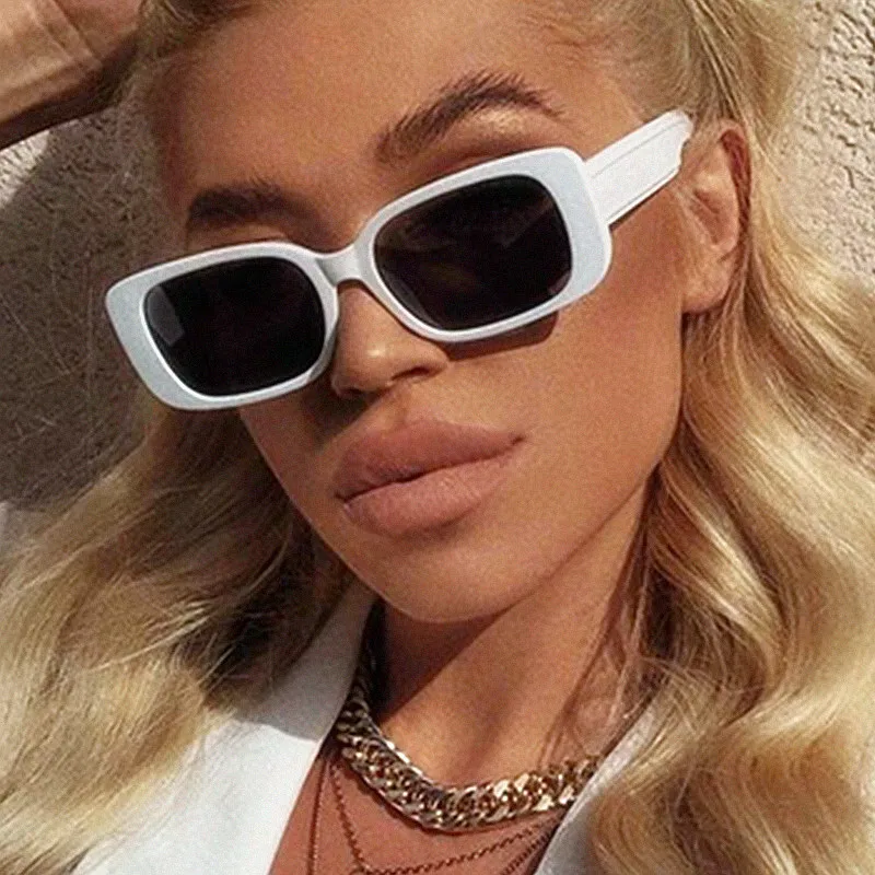 2022 Trendy Vintage Lady Small Frame Rectangle Sunglasses Square White  Sunglasses For Women - Buy White Sunglasses For Women,Square White