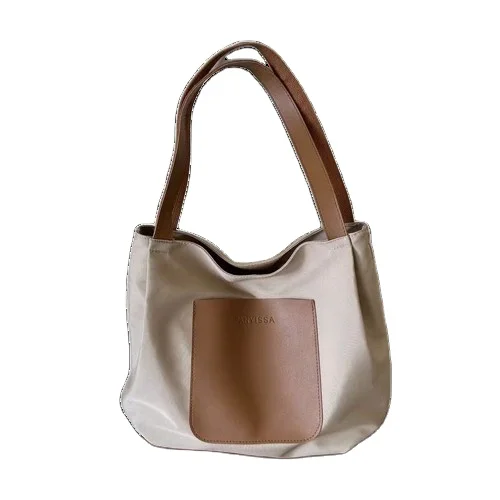 Women's Customized Large Capacity One Shoulder Tote Bag Textile Packaging Handbag