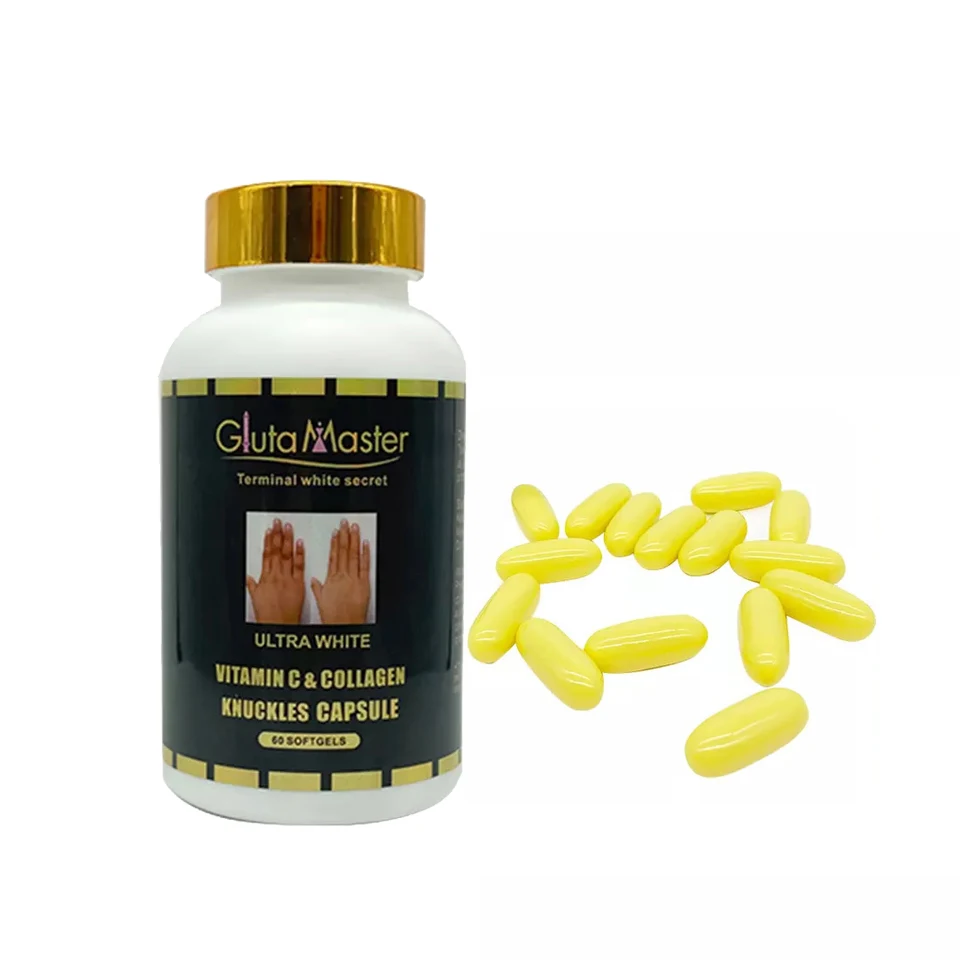 Private Label Collagen Capsules Supplement Hand Dark Knuckle Knees Elbows Remover Bleaching Tablets Fast Skin Whitening Pills