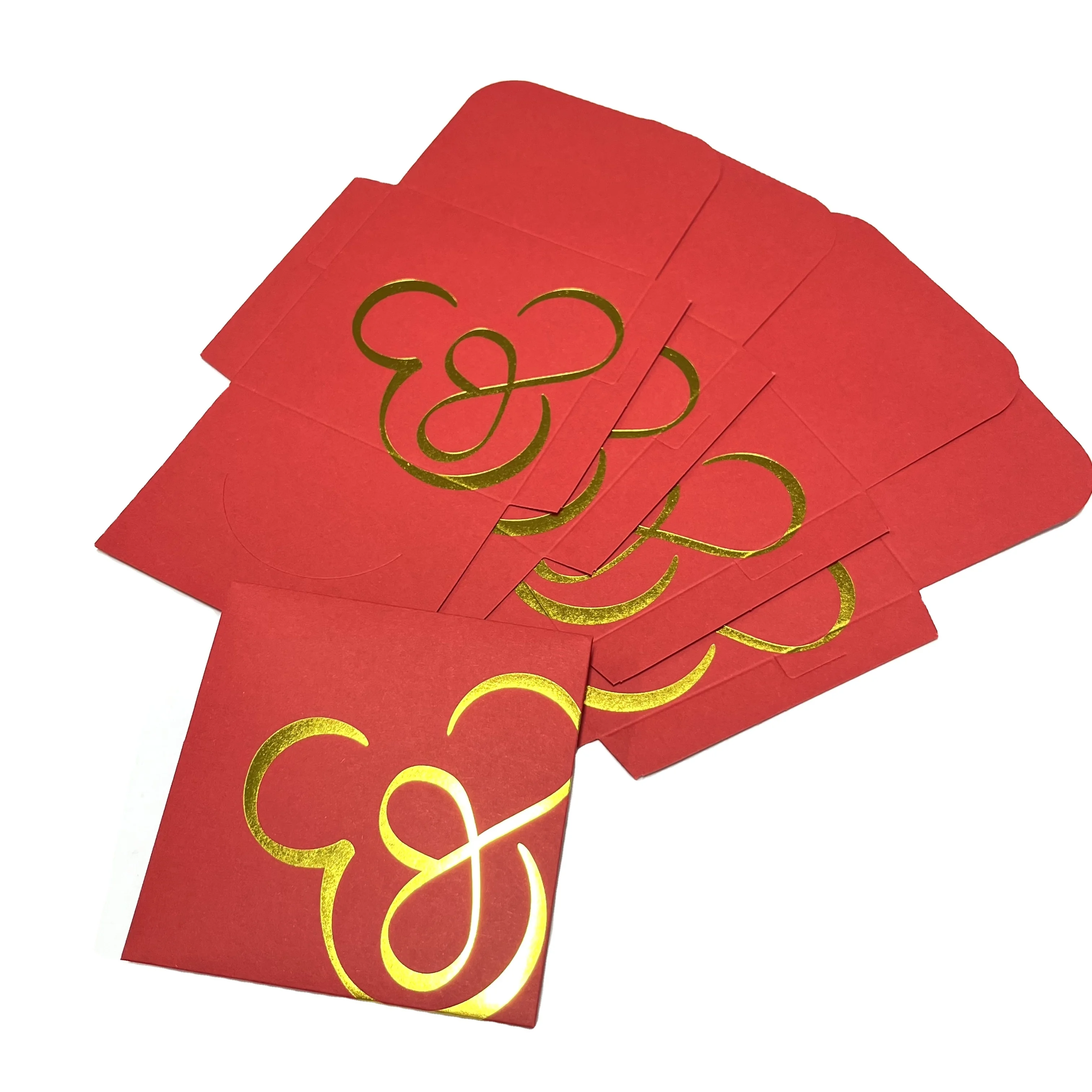 2025 золотой фольги роскошный изготовленный на заказ конверт китайский новый год красный карман пакет Подарочный