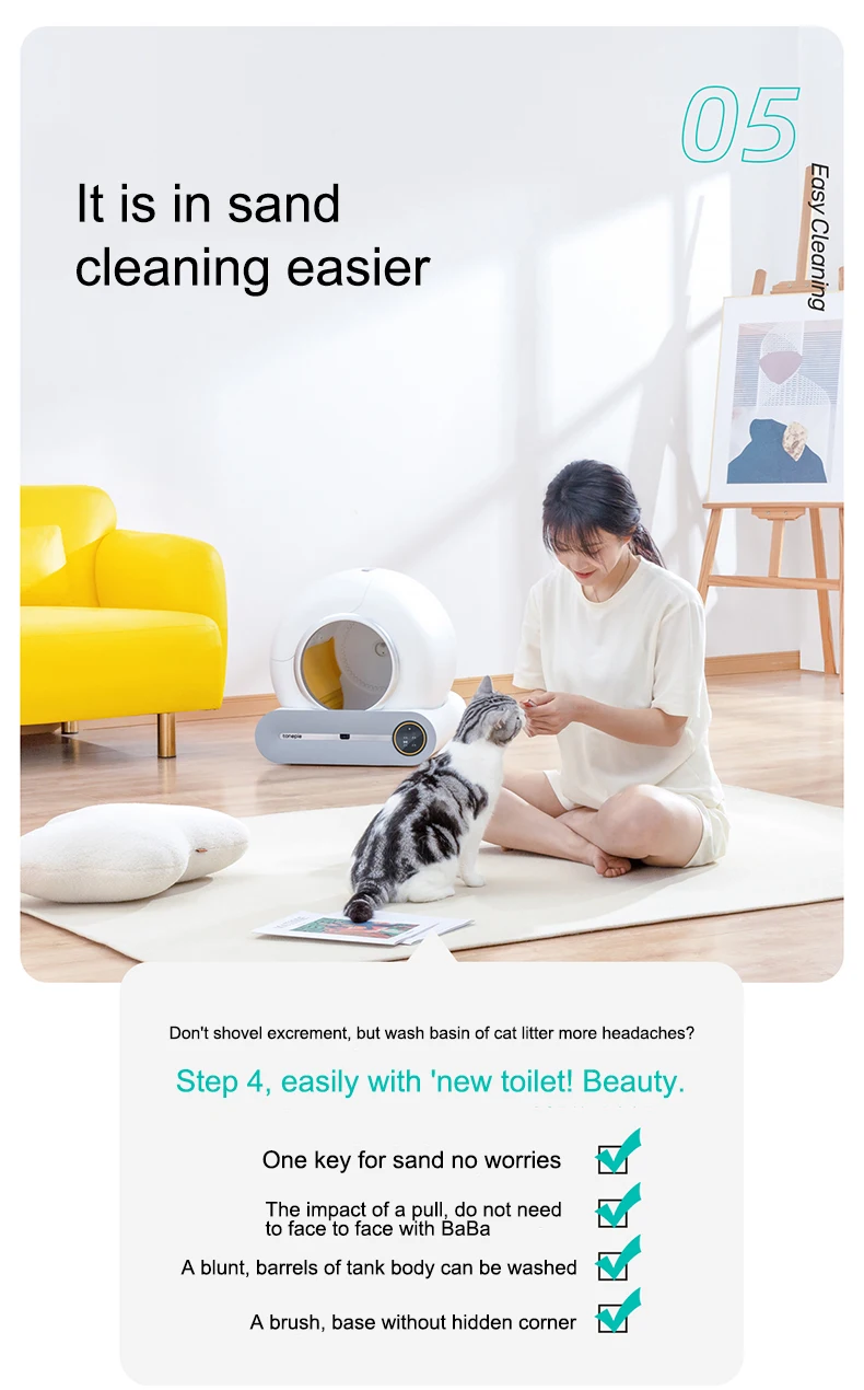 2022 Large Portable Automatic Cat Litter Toilet Furniture Auto Smart Intelligent Self Cleaning