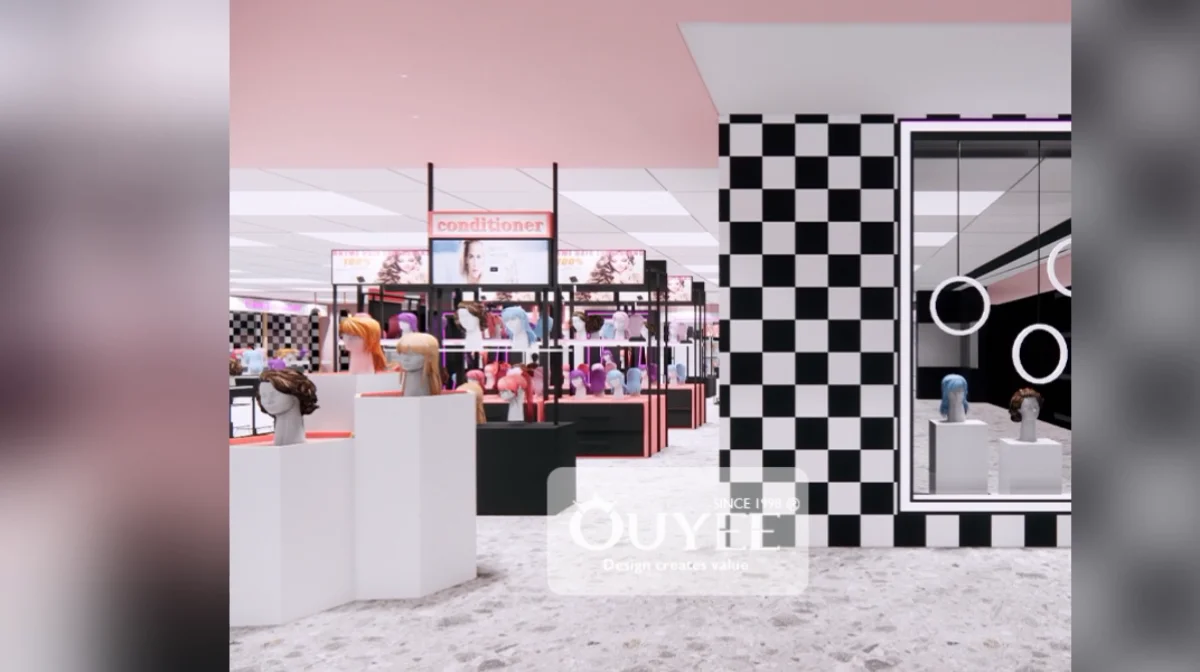 Retail Showroom Wig Shop Design Representative Wiggery Hair Store