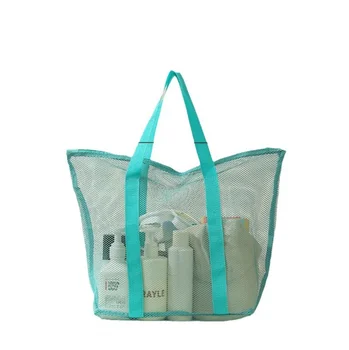 Top Quality Custom Logo Size Mesh Beach Bag Traveling Shoulder Toy Shopping Bag Large Capacity Outdoor Bag For Children