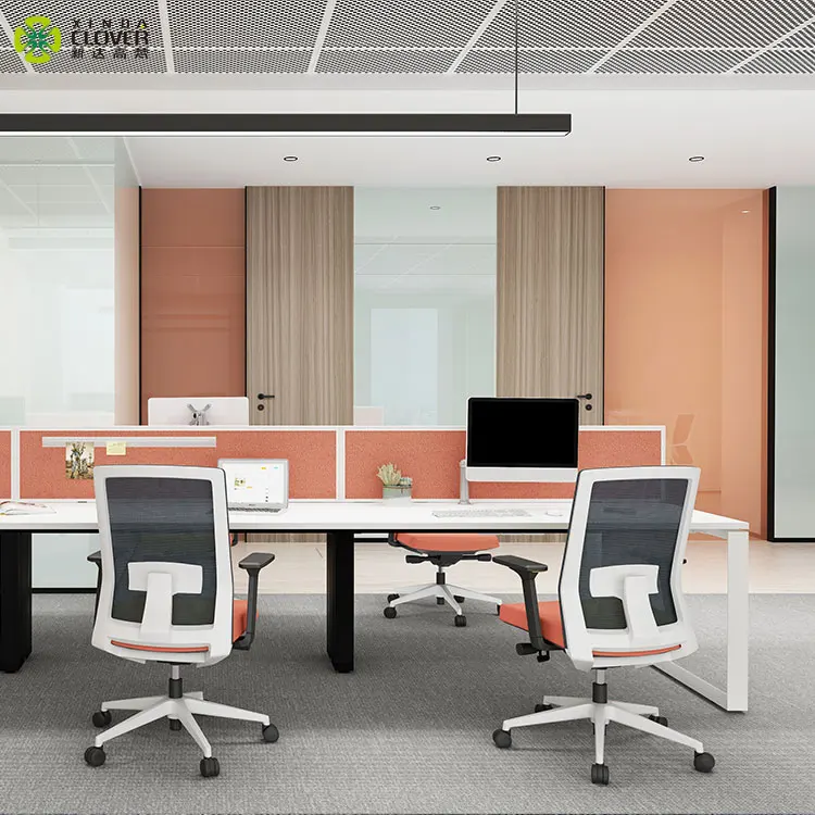 1400mm Offical Modern Working Table 6 Person Office Workstation Desk Metal Iron Office Furniture Set Cheap 10 Years