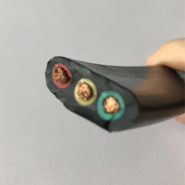 H07rnf 3 Core 4 Core 4mm 6mm Pvc Rubber Coated Electric Flat Submersible Cable