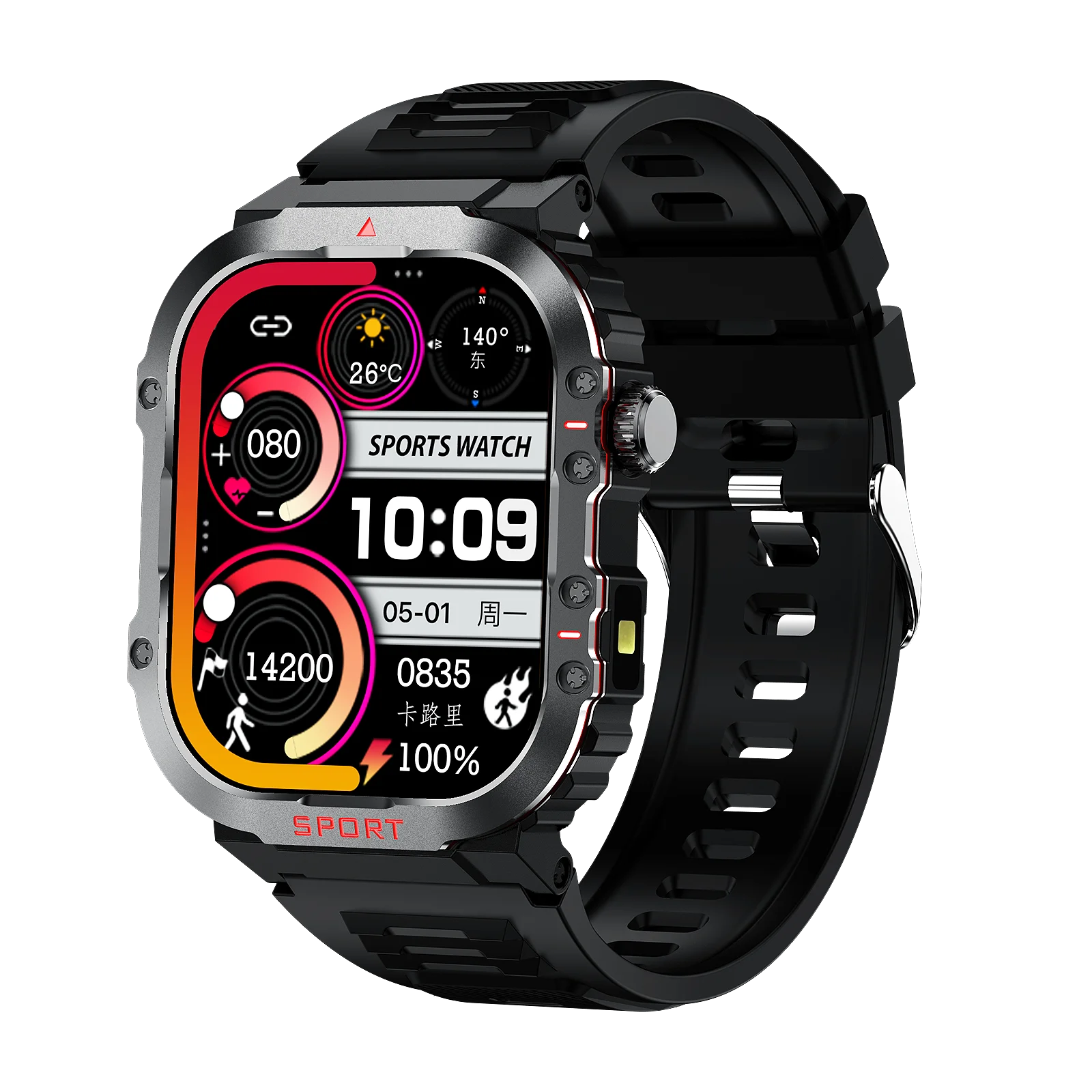 Smartwatch Talking Feature TFT Screen Heart Rate Oximetry Blood Pressure Monitoring Triple Defense Torch for Android