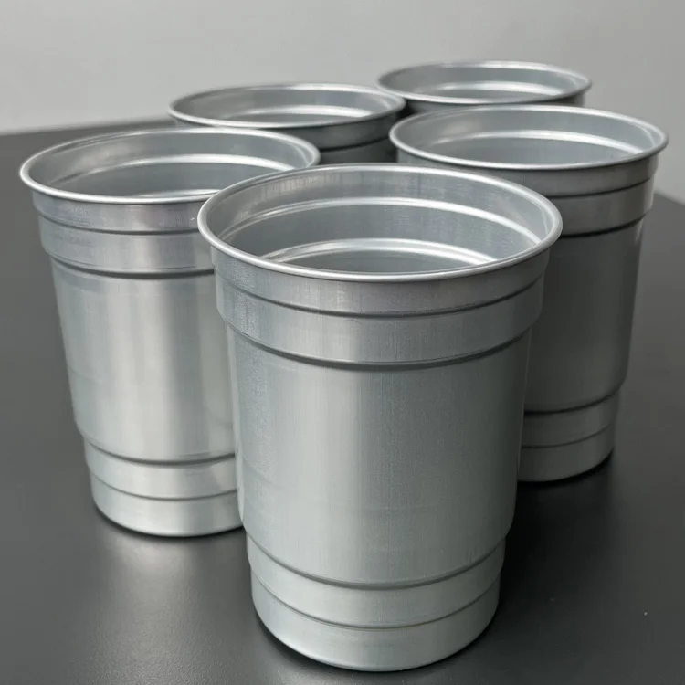 Wholesale Factory Price Grs Standard Recyclable Party Beer Drinking Anodize Metal Silver Color Aluminum Cup 450Ml