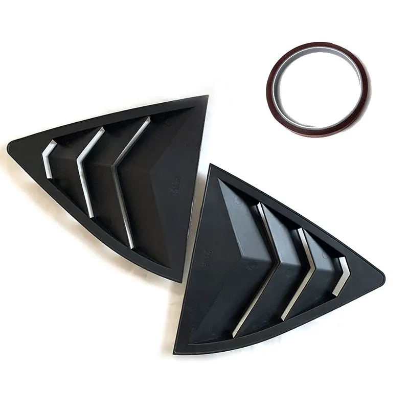 product car side glossy black rear window louvers vent window triangular shutters cover blinds for skoda octavia 2021 2022 2023-4