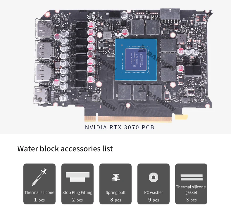 Barrow Gpu Water Block For Nvidia Rtx 3070 3060ti Founders Edition Vga Water Cooling Cooler 5v