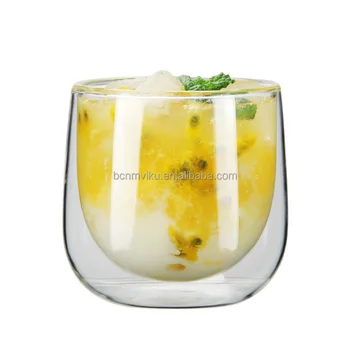 8.5 oz /250 ml double wall glass hot and cold drinks environmental protection tumblers high borosilicate glass logo custom