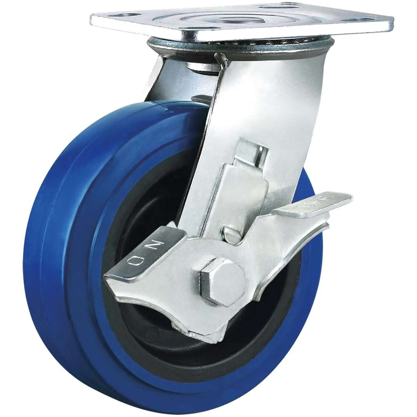 Heavy Duty Blue Elastic Rubber Castor Wheels trolley caster 200MM/8" 4-Pack 