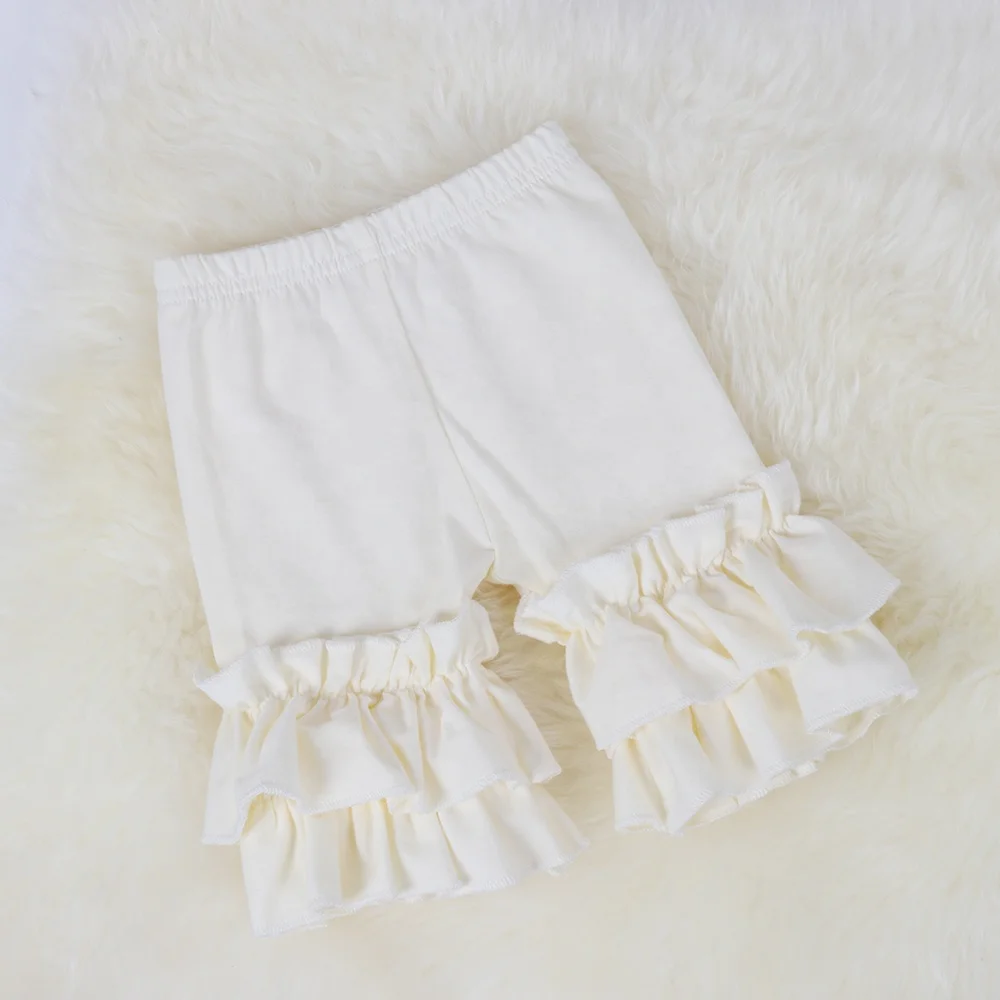 Для маленьких мальчиков и девочек, шорты с рюшами для малышей двухслойные укороченные штаны хлопковые шорты в стиле унисекс, детские спортивные Леггинсы От 1 до 4 лет детские штаны