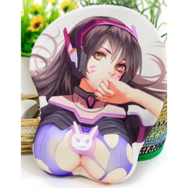 Promotional Gifts Computer Game Custom Logo Design Soft Oppai 3D Silicone Mouse Pad with Wrist Rest Giming Mousepad