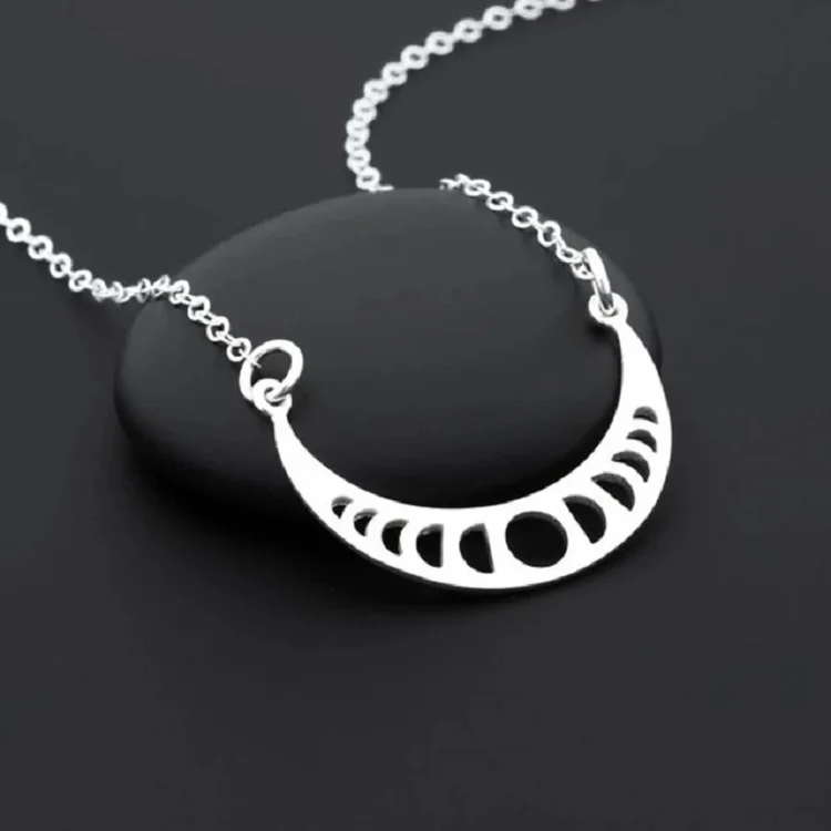 925 Sterling Silver Moon Phases Pendant 