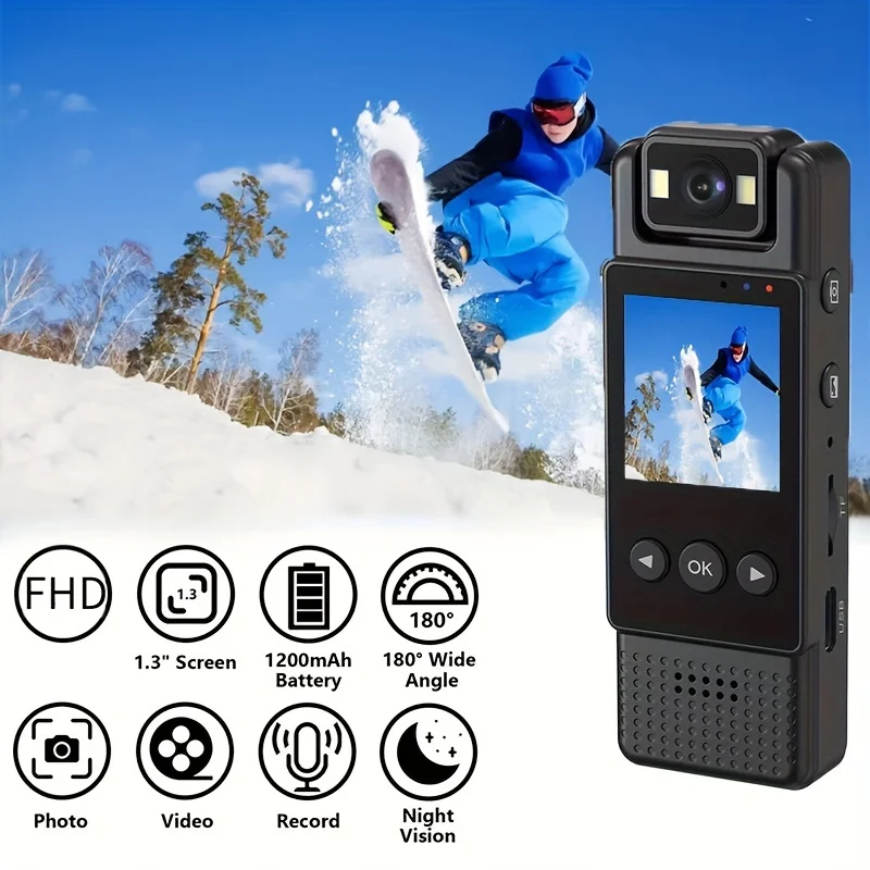 Screen H82 Portable Back Clip Audio Video Recorder Camera With Starlight Night Vision Action Body Worn Camera