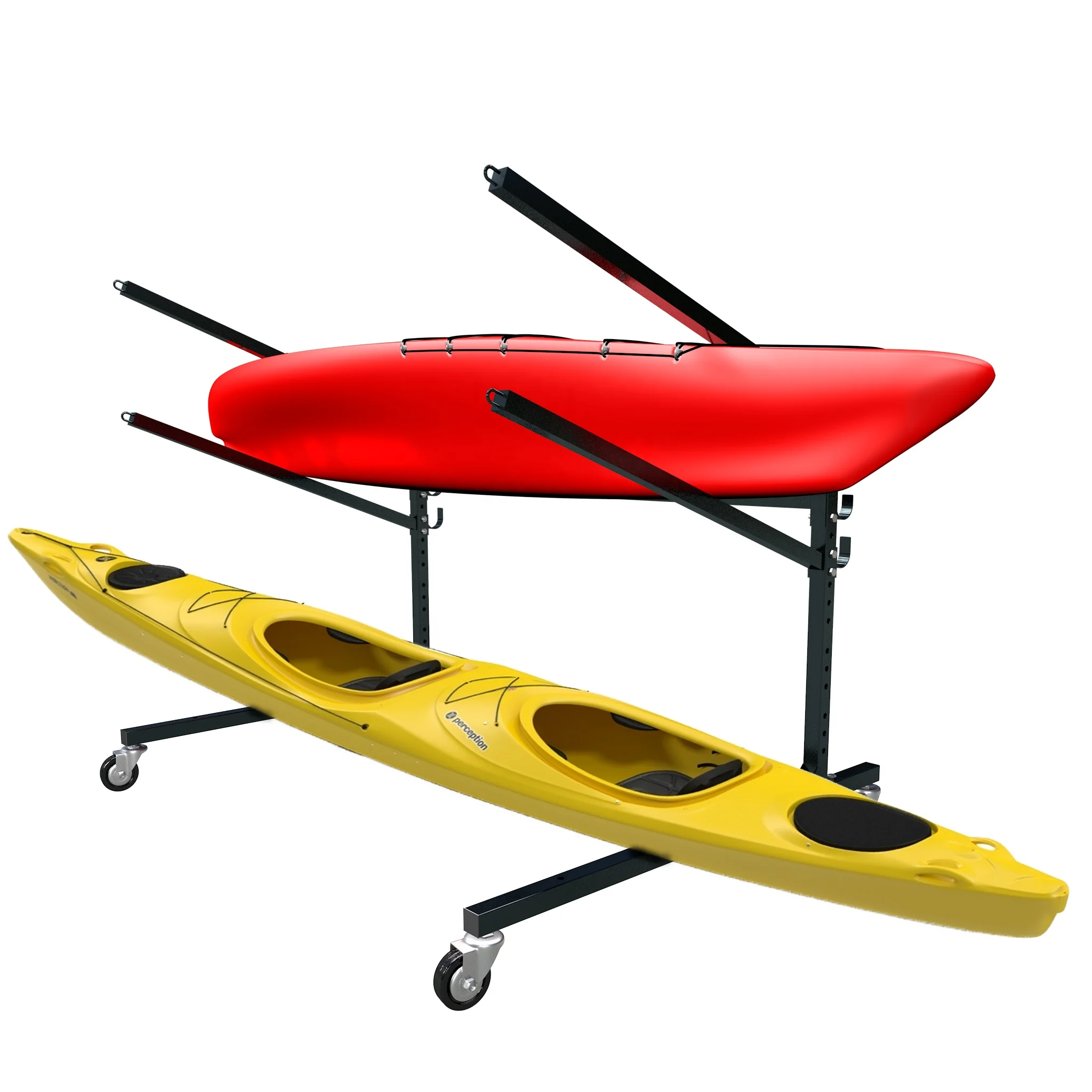 Custom Store Retail Sea Canoe Fishing Kayak Dinghy Boat Accessories 2 Layer  Floor Type Metal Powder Coated for Display Rack
