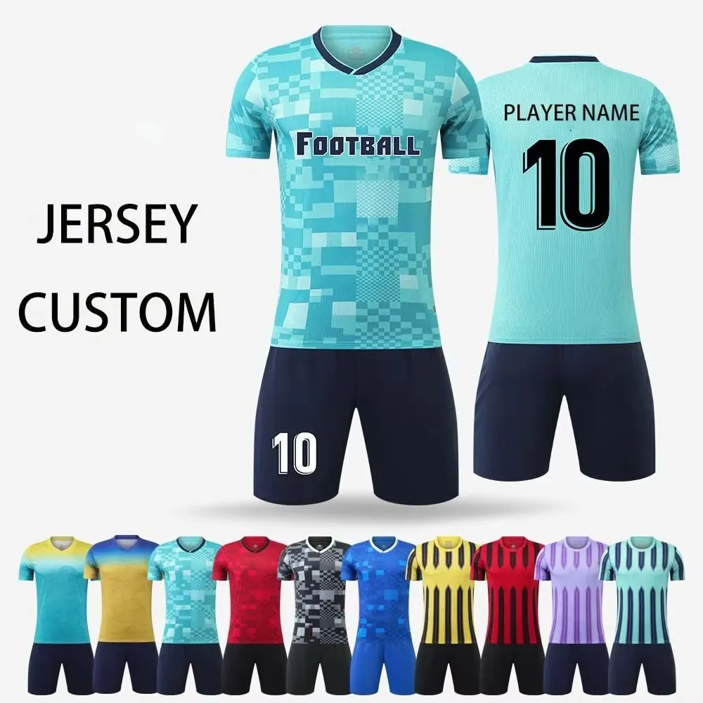 High Quality Unisex Football Jersey Boxy Style Soccer Uniform Set Short Sleeve Quick Dry Team Soccer Wear