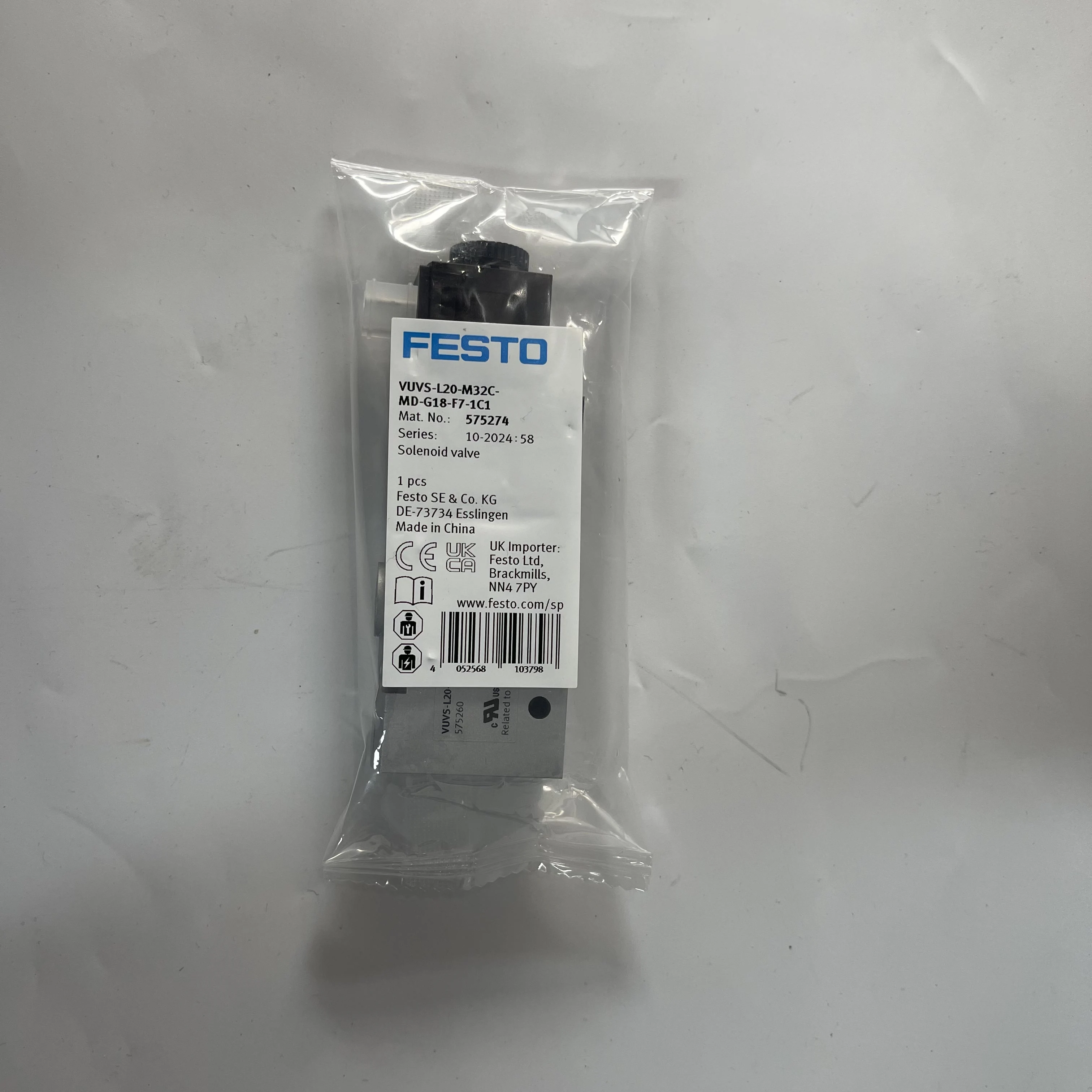 FESTO Solenoid Valve VUVS-L20-M32C-MD-G18-F7-1C1