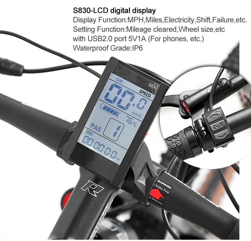 Cyctrac Aluminum Alloy Electric Mountain Bike Torque Hidden Battery 27.