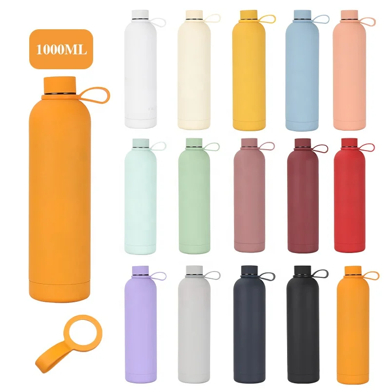 500ml 750ml 1000ml Large Capacity Round Stainless Steel Water Bottle Customized Wholesale Vacuum Flask Travel Sport Bottle