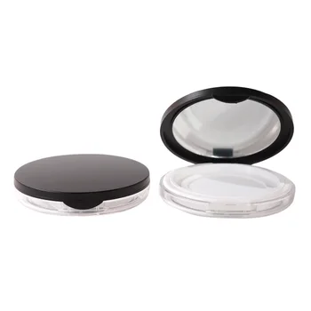 Custom Empty Reusable Plastic Cosmetic Powder Compact Case Eye Shadow Container Packaging Varnishing Printed Face Powder Compact