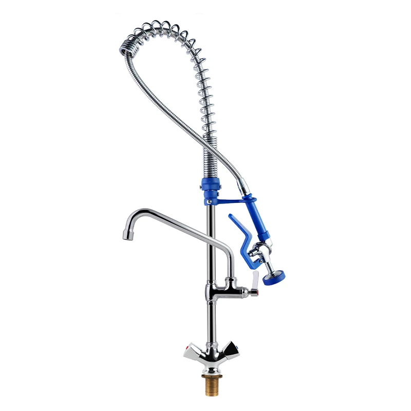 Hot Sale Factory Commercial Kitchen Faucets 551Gram Brass+SUS304 Handwheel Sink Faucet Kitchen Tap Mixer Taps for Dishwasher factory