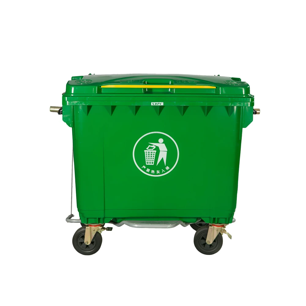 Large 660L Storage Trash Can with 4 Wheels Waste Bin - China