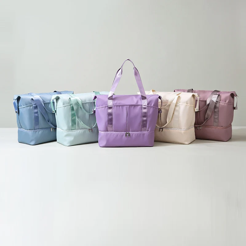 Custom Logo Dry Wet Separation Weekender Overnight Yoga Duffel Travel ...