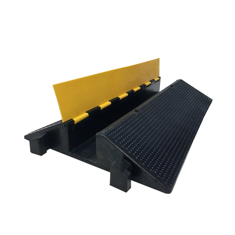 Heavy Duty Rubber Cable Hump Channel Protectors 1-Channel Cable Ramp Guards Construction Speed Bumps Floor Protective Cover details
