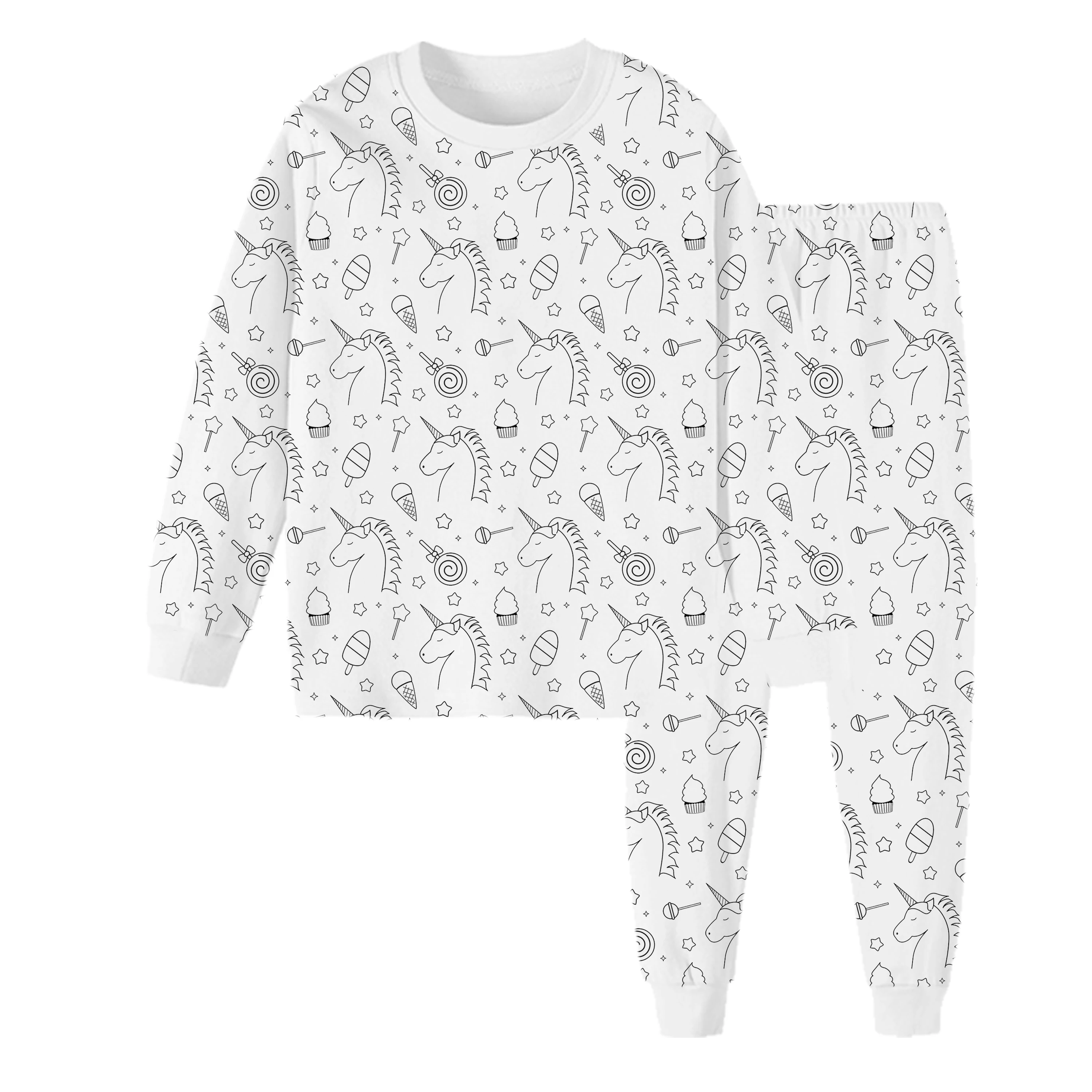 CUSTOM KIDS PAJAMAS EXCLUSIVE PATTERN ALL COLORME PAJAMA  PRINTS TWO PIECE SET BIRTHDAY CELEBRATION