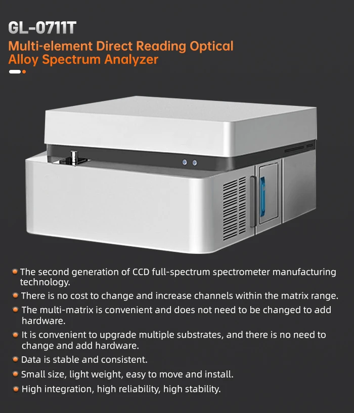 Gltech Elemental Spectrometer Metal Analyzer For Metal Analysis