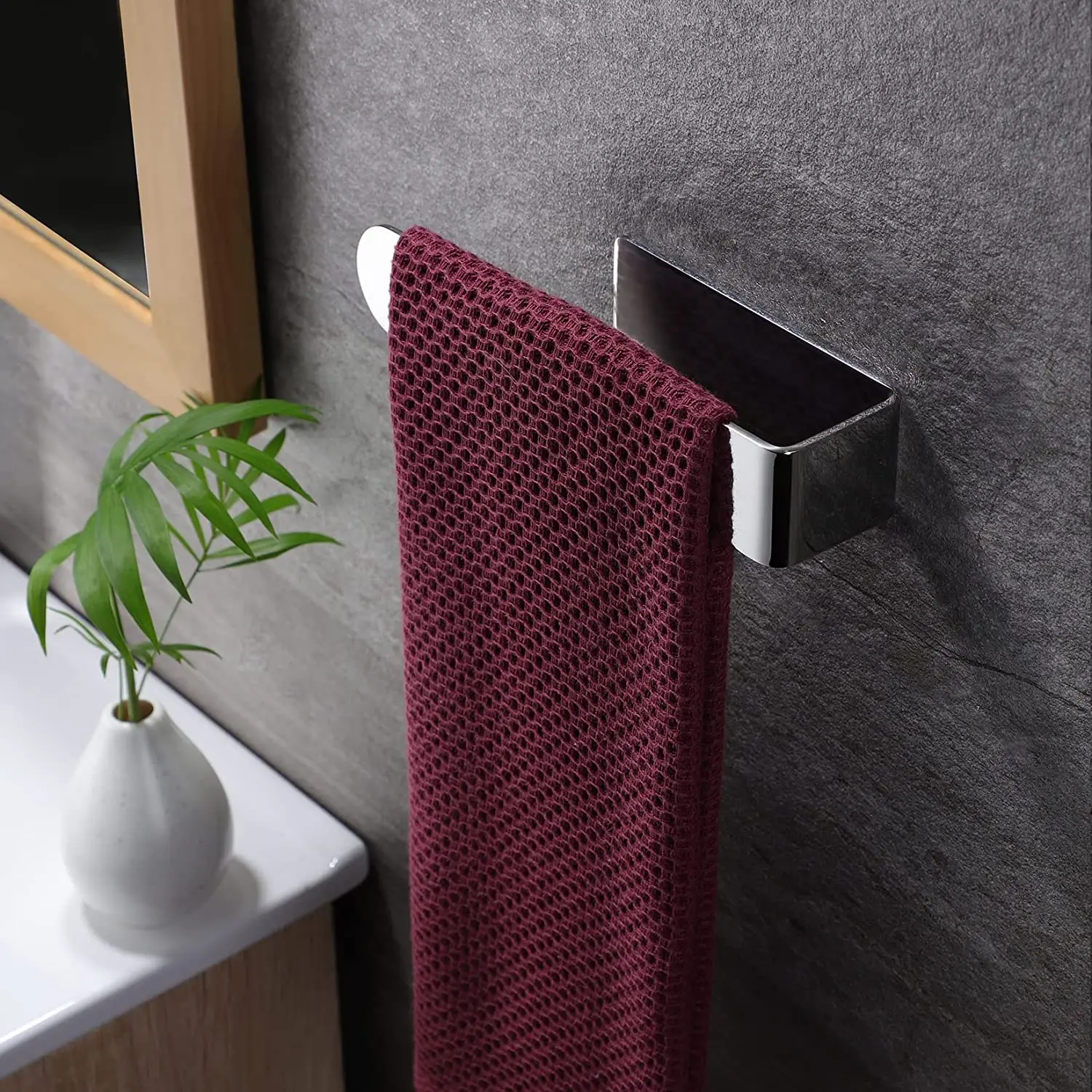 Hand Towel Holder Hand Towel Ring Self Adhesive Bathroom Kitchen Towel Bar  Stick on Wall SUS