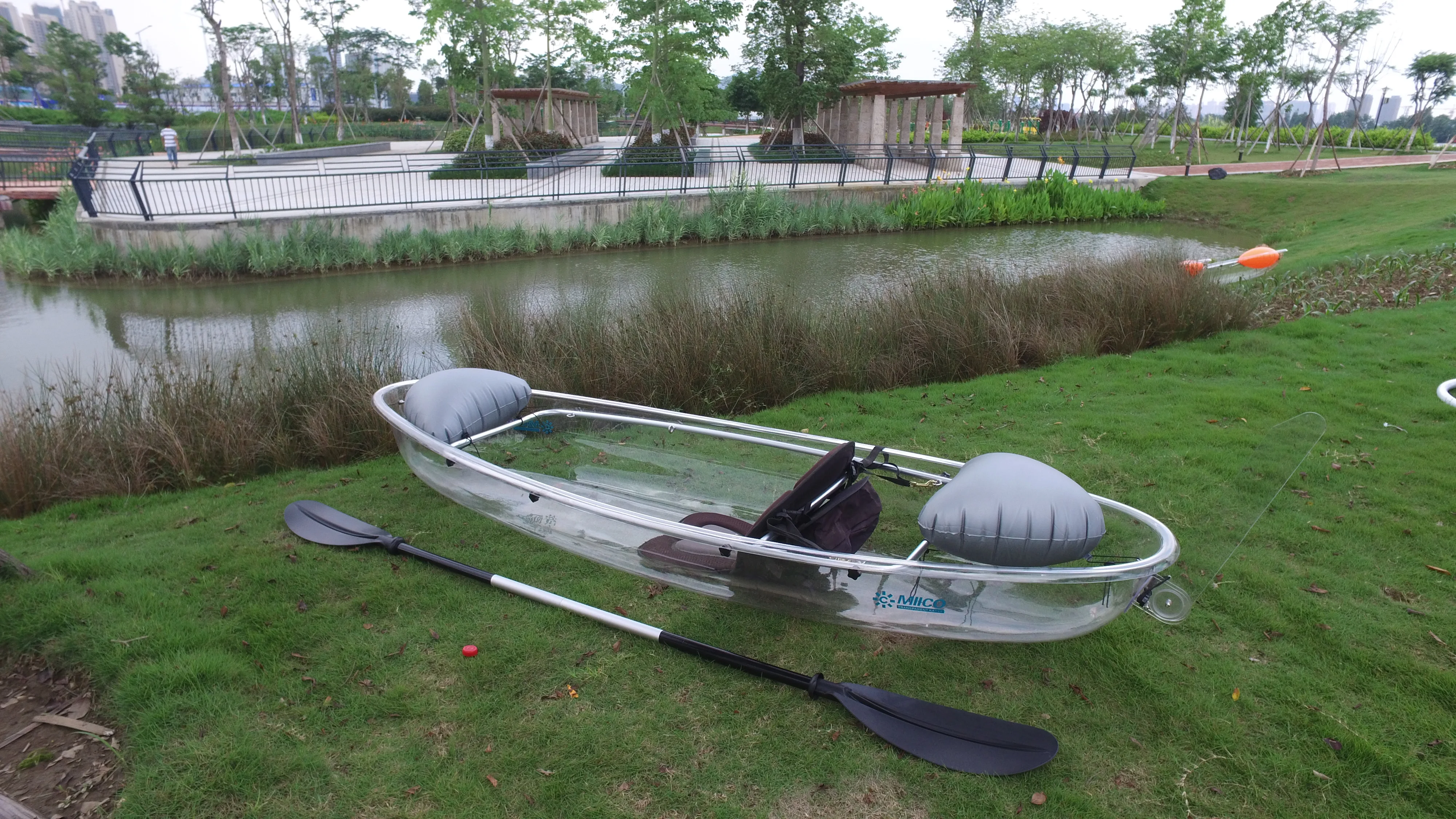 Kayak/canoe Put Led Light Transparent PC Leisure Vicking Sit on Top 8ft Kayak 1 Person 1 Years Transparent Canoe Lakes & Rivers