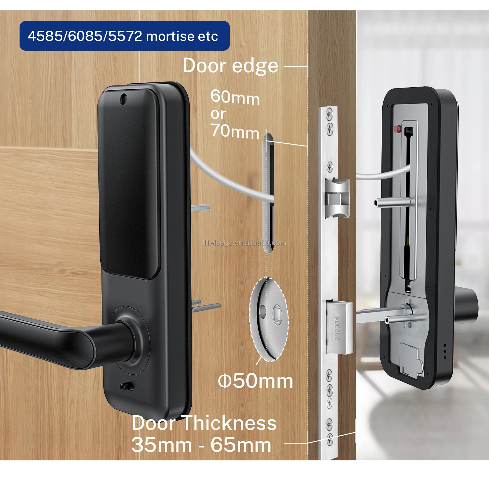 Smart Digital Door Lock with Biometric Fingerprint 35-75mm Door Thickness Multiple Unlock Methods and Cloud Storage 7