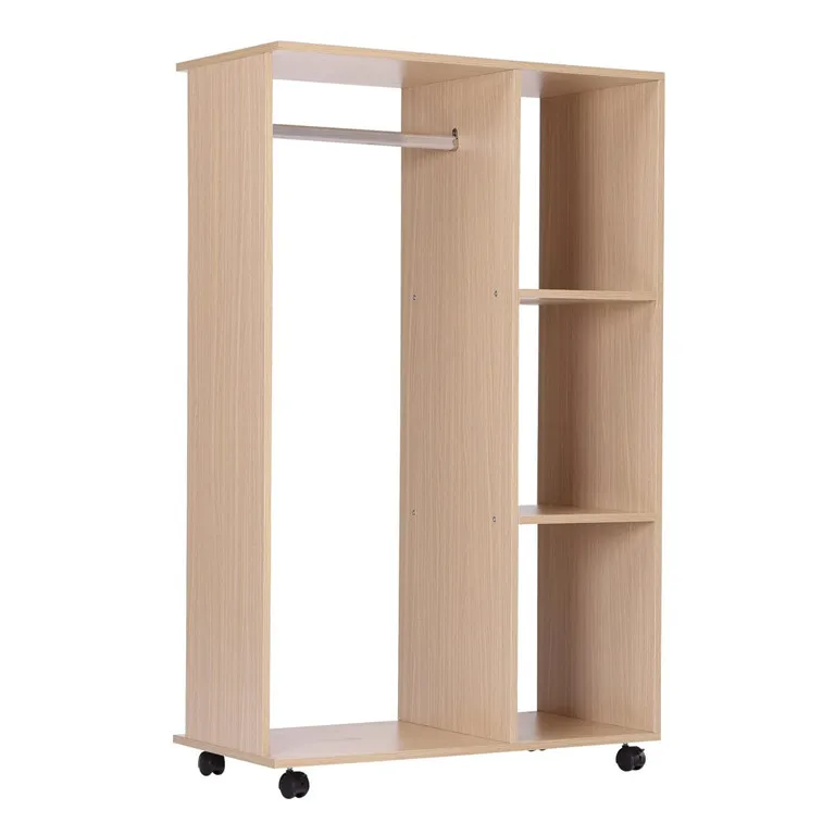 Modern Simple Wardrobes Cabinet With Storage Shelves Casters Movale ...