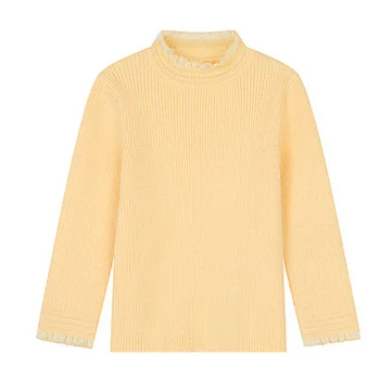 Spring Autumn Warm and Soft High-Neck Lace Lace Slim and Slim  Mother and Daughter's Knitted Base Sweater