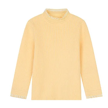 Spring Autumn Warm and Soft High-Neck Lace Lace Slim and Slim  Mother and Daughter's Knitted Base Sweater