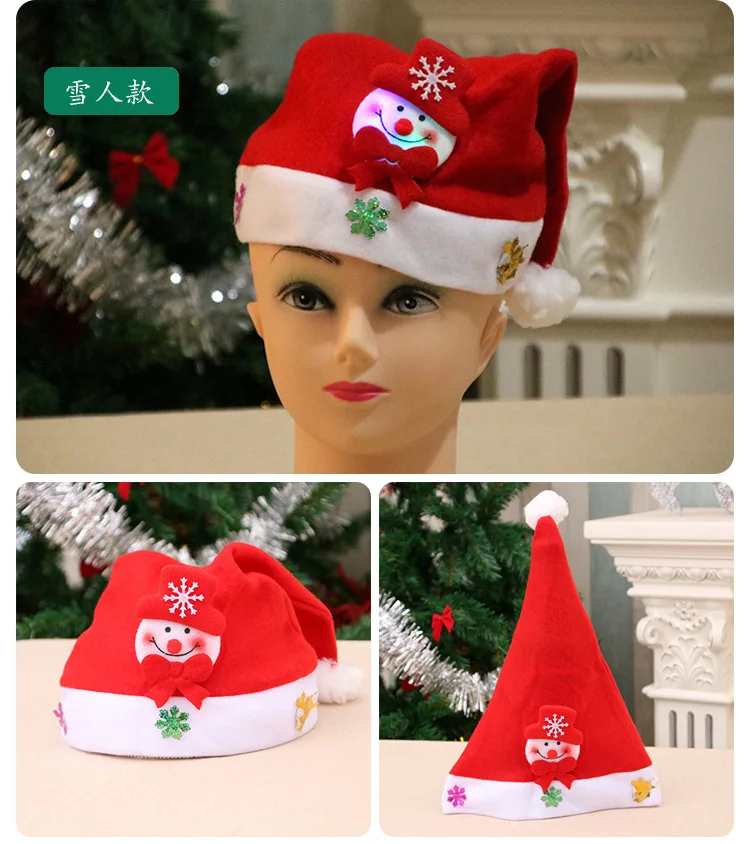 2024 Merry Christmas Models Factory Christmas Hat With Light High 