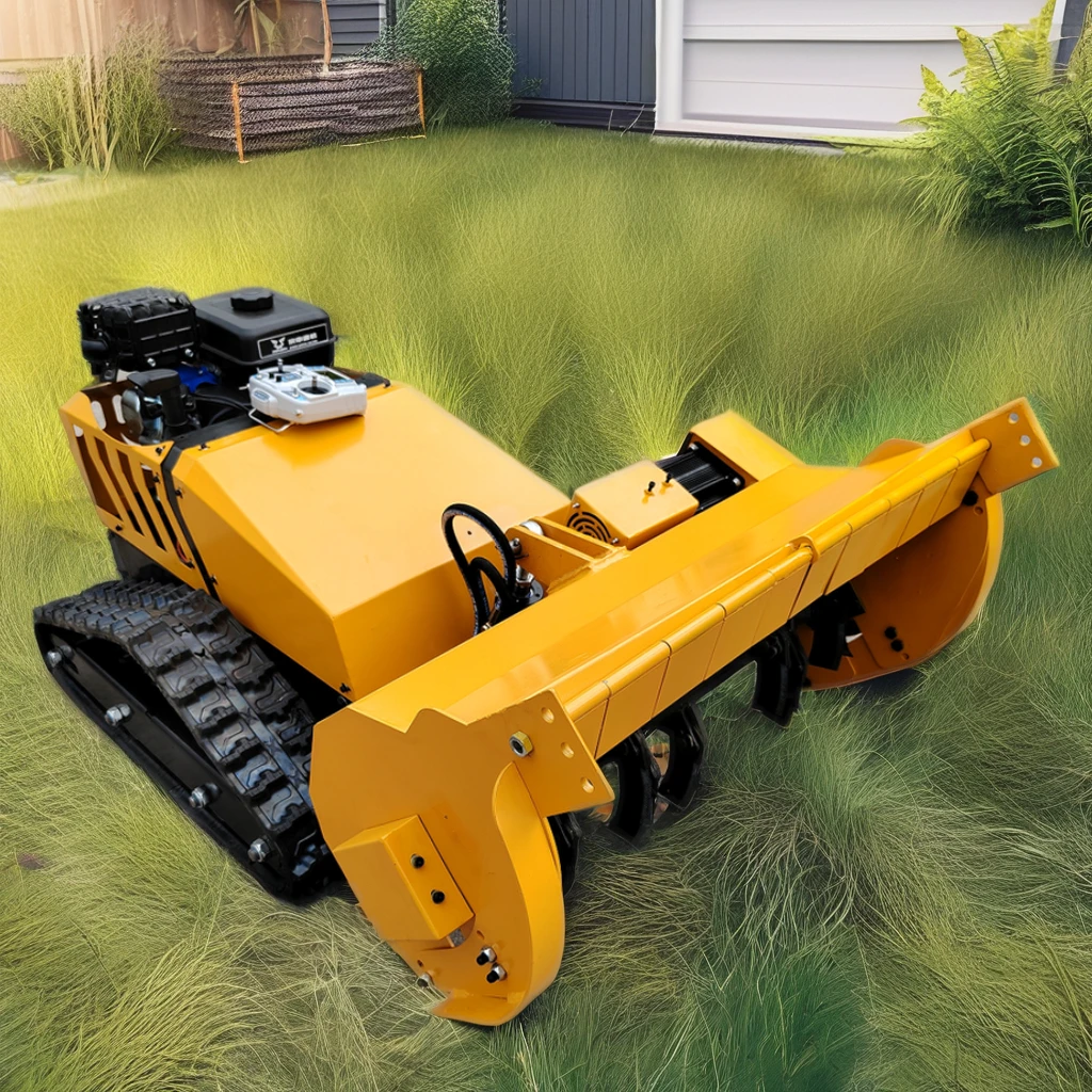 Jingyu Self-propelled Electric Start Weed Trimmer Powerful Gasoline Remote Control Robot Mower