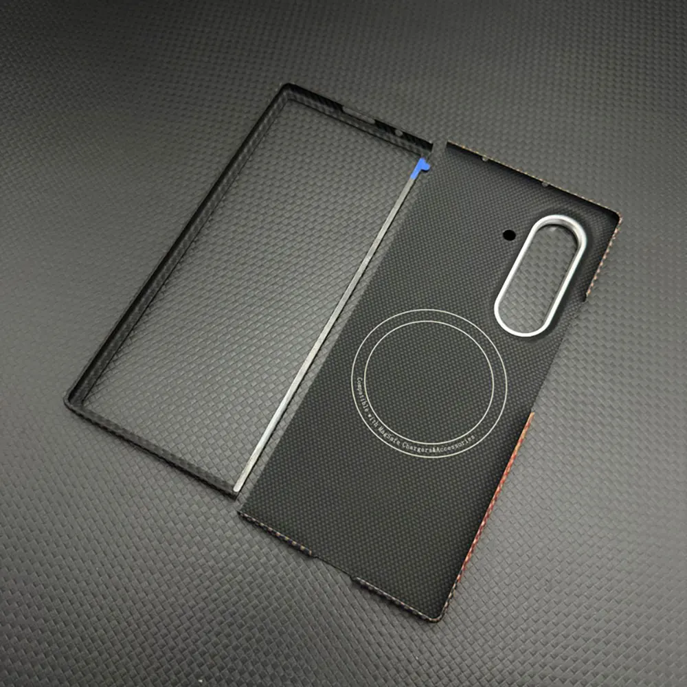 product laudtec carbon fiber materia phone case for samsung galaxy zflip7 fold7 magnetic 08mm ultra thin cover shockproof back sjk1086-5