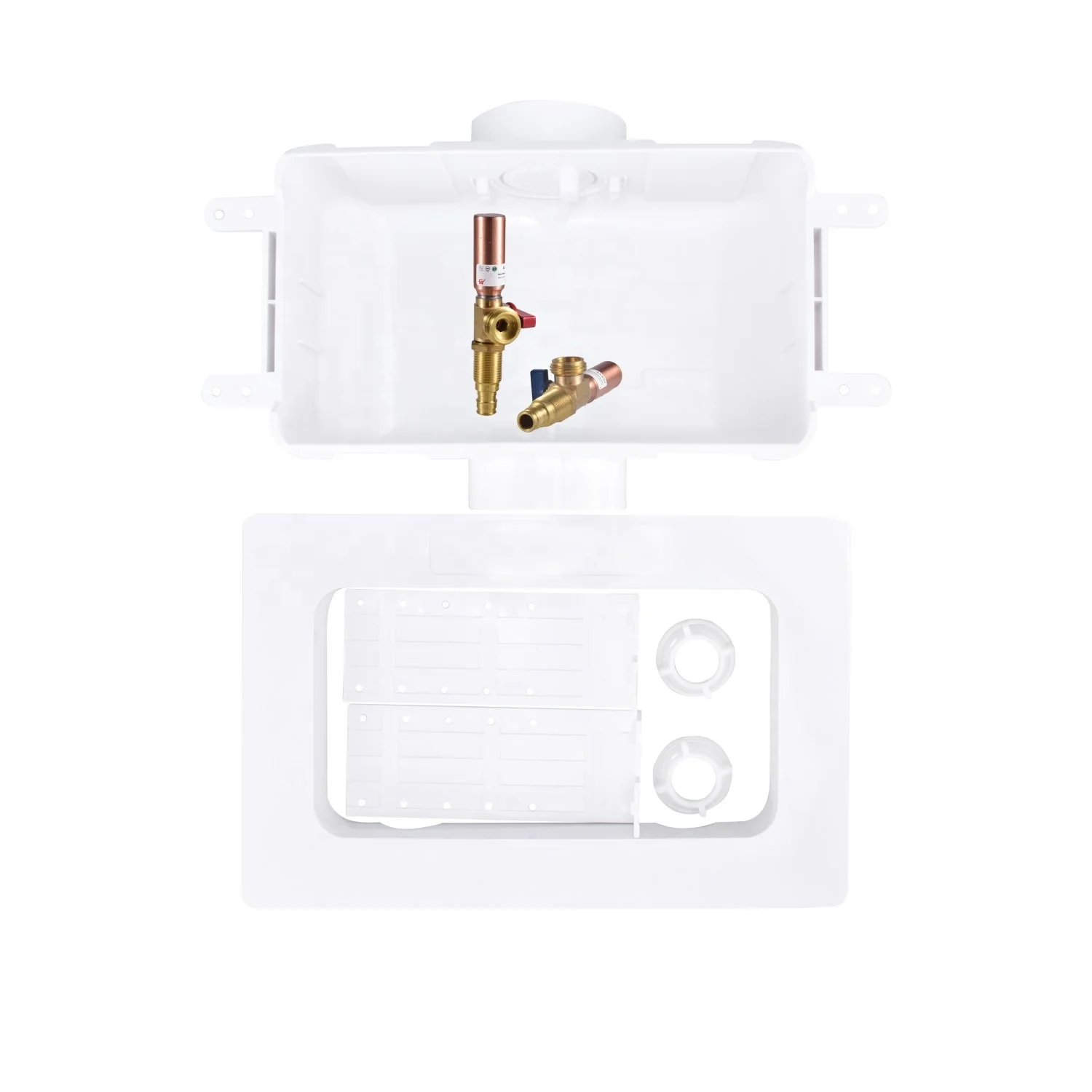 Washing Machine Outlet Box with Ball Valves with Copper Water Hammer Arrester Half Inch